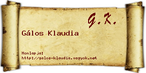 Gálos Klaudia névjegykártya