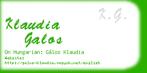 klaudia galos business card